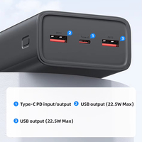USAMS CD191 kapasitas tinggi Tipe C USB 3 port 30000mAh PD 20W li-baterai tampilan Digital Bank daya pengisian cepat