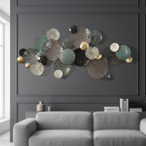 Art mural unique de style portrait multicolore durable avec un design en filet, art mural pour le salon, la chambre à coucher, décoration d'arrière-plan - Product Image 2