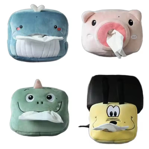Decoraciones de animales de dibujos animados para coche, cajas de pañuelos de animales de dibujos animados para colgar en el respaldo del asiento y reposabrazos, accesorios para automóvil - Product Image 1