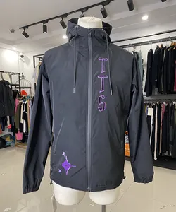 Factory Lightweight Nylon Waterproof Men Jacket Custom Zip Up Hood Windbreaker Jacket
