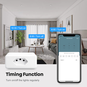 16A Timed Remote Control <strong>Smart</strong> <strong>Wall</strong> <strong>Socket</strong> UK Plug ABS Material Tuya WiFi Network Technology for Home Office Use Brazil Plug - Product Image 5