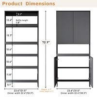Armoire de rangement ultra-fine dissimulée à 4 niveaux, bibliothèque en bois blanc à placer derrière la porte avec crochets pour la chambre des enfants