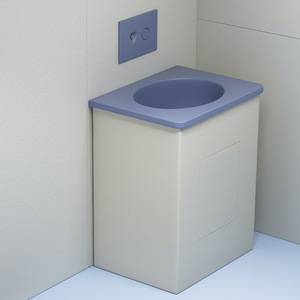 Lavabo a colonna moderno e minimalista con imbottitura morbida in silicone antiurto per sale intervi, centri di detenzione carceraria e bagni di custodia - Product Image 4