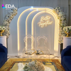 ฉากหลังงานแต่งงานอะคริลิคขนาดใหญ่ทันสมัย LEDA พร้อมแถบไฟ LED ตกแต่งงานปาร์ตี้ ฉากหลังงานแต่งงาน PVC สำหรับงานอีเว้นท์ - Product Image 2