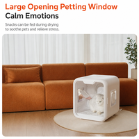 Séchoir intelligent pour animaux de compagnie en plastique, grande capacité 62L, séchage rapide 1000W, entièrement automatique, silencieux, avec circulation d'air par le bas pour chats et chiens