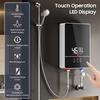 Chauffe-eau instantané mural intelligent 6 kW pour cuisine et douche, système de chauffage sans réservoir à thermostat