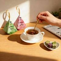 Bombes de thé en forme de cœur, cubes individuels, granulés aromatisés, sans sachet, boisson instantanée, gemmes compressées, vente en gros, usine OEM ODM