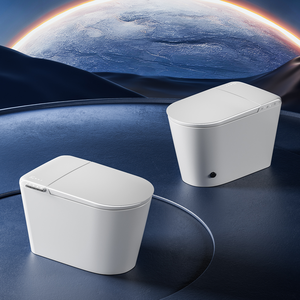 Toilette ronde intelligente de style <span class=keywords><strong>japonais</strong></span> avec rinçage tornade multi-jets, conception monobloc à fonctionnement automatique et fonction de télécommande - Product Image 2