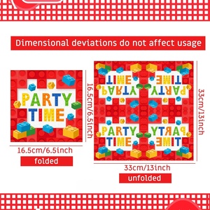 Building Blocks Paper Napkins Disposable Building Bricks Paper Napkins Beverage Dinner Dessert Napkins <strong>for</strong> Birthday <strong>Baby</strong> Shower - Product Image 2