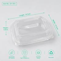 Boîte de pâtisserie rectangulaire arrondie jetable en PET transparent, conteneur en plastique pour gâteaux, biscuits, mousses et desserts