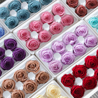 QY Venta al por Mayor de Rosas Eternas, Materiales para Ramos de Flores DIY, Cabezas de Rosa Eterna de 4-5cm Hechas a Mano con Tacto Real, Cabezas de Rosa Preservadas