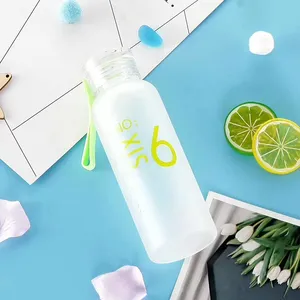 2023 Hot Selling 450ml Matte Glass BPA Free Fashion with Leakproof Lid for Unisex Water Bottle