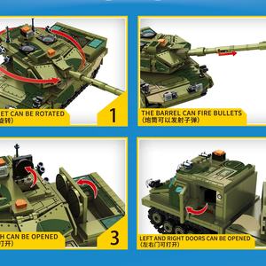 207003 Jouets de construction de chars de guerre de style Seconde Guerre mondiale, chars blindés tout-terrain, chars Leopard, jouets militaires - Product Image 3