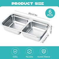 Boîte à repas en acier inoxydable 304 de 600 ml, double compartiment, boîte à lunch étanche, récipient à collation avec couvercle hermétique