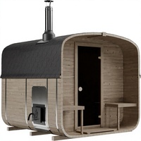 Sauna en bois massif moderne 2QL pour jardin et extérieur - Chauffage au bois - Différentes tailles (4-6 personnes)