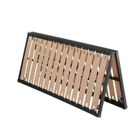 Cadre de lit pliable réglable en métal, plate-forme en bois, queen king size