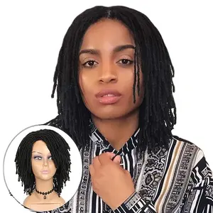 Long Dreadlocks Wig For Men Synthetic Black Dreadlock Straight Crochet Hair Braiding Middle Part Hair Wigs Daily Or Cosplay Wig