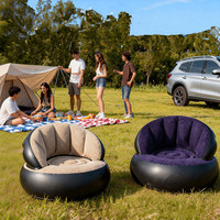Nouveau Fauteuil Gonflable Moderne Paresseux à Dossier Rond en Forme de Coquille, Portable, Massant, Pliable, Rangement Facile, pour Extérieur