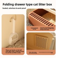 Lettiera per gatti in plastica grande, profonda e alta, con controllo degli odori, facile da pulire, con protezione antispruzzo e pareti alte per il muro posteriore
