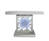 Table console rectangulaire pour salon, nouvelle, dorée scintillante, avec miroir, pour la maison, l'hôtel