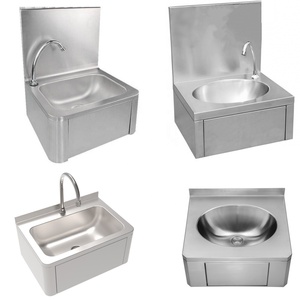 На заказ Wandwaschbecken Edelstahl из нержавеющей стали, настенная раковина для мытья рук с коленом, хирургические раковины - Product Image 6