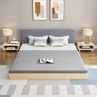 Lit en Bois Massif de Style Nordique sur Mesure, Lit Moderne Simple en Chêne de Taille King et Queen
