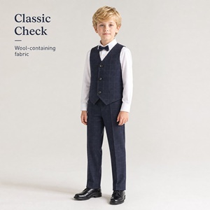 <span class=keywords><strong>Gilet</strong></span> simple <span class=keywords><strong>en</strong></span> mélange de <span class=keywords><strong>laine</strong></span> à carreaux pour garçons - Product Image 1