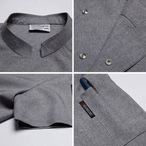 Executive Grey Chef <b>Coat</b> Restaurant Uniform Waiter Short Sleeve Chef-Uniform-Jacket - Product Image 4