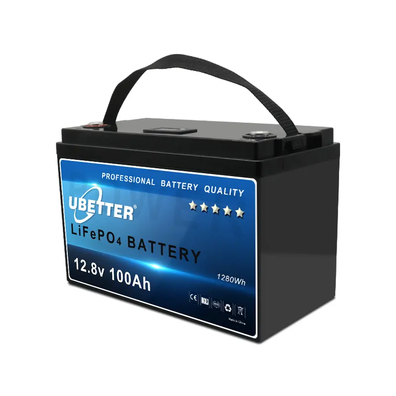 Batterie lithium-ion à cycle profond 12.8v 100ah pour système solaire, batterie solaire numérique rechargeable 12v lifepo4 avec cellule 3.2v 100ah