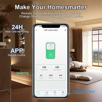 Disjoncteur intelligent Tuya WiFi MCB avec protection contre les surintensités et les fuites à la terre, mesure de la puissance pour contrôle à distance sans fil