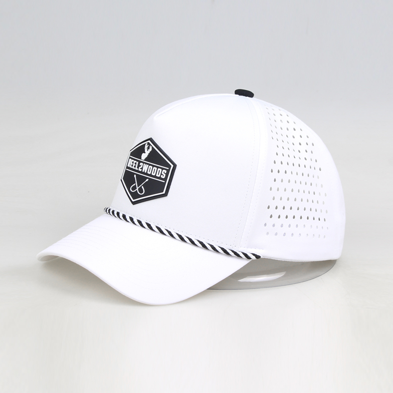 Women Wide Brim Waterproof Perforated Embroidered