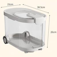 Contenedor de Almacenamiento de Alimentos para Mascotas SHINEHOUSE, con Compartimentos de Plástico para Granos y Arroz, Dispensador Sellado con Ruedas, Impermeable, Capacidad de 3-6L, Moderno