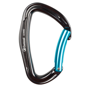 Mosquetón de Aluminio Camnal Tipo D, Capacidad de Carga 2400 kg, Equipo de Seguridad para Escalada, Puerta Curva Azul - Product Image 1