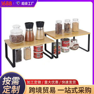 Custom-made wrought iron kitchen storage rack, living room organizer, spice rack, movable <b>desktop</b> storage rack, cabinet storage - Product Image 5