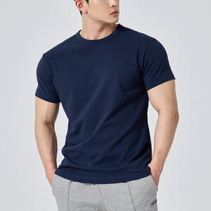A07T New Summer Heavy Cotton Solid Blank Loose Neck T-shirt Short Sleeve Men's Student Couple Casual <b>Cheap</b> Foreign Trade - Product Image 6