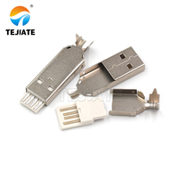 Conector USB Micro Macho TEJIATE para Hembra, SMT 2.0, 6, 4 Pines, Accesorios, Piezas, Conector USB de Doble Capa de 5 Pines