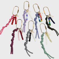 Porte-clés perlé inspiré de JS, breloques en corde tressée paracorde, pendentif avec mousqueton, accessoires de sac personnalisés
