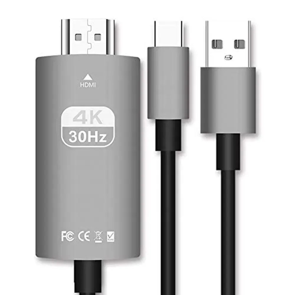 USB C 4K HDMI kablosu ile USB şarj MacBook Pro ve Samsung Galaxy S9 S10 ve Huawei matebook ve P20 ve daha fazlası