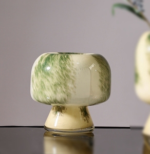 Jarrón de Vidrio Fenton Verde Decorativo de Estilo Vintage Moderno, Jarrón de Cristal Hidropónico para Mesa, Jarrón de Cristal para Bloques de Color - Product Image 5