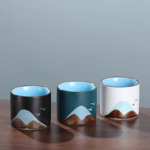 Wan Li Jiang Shan Ceramic Teacup Set 3-Piece Gift <b>Box</b> With Mountain Design For Tea Drinking And Gifting - Product Image 4