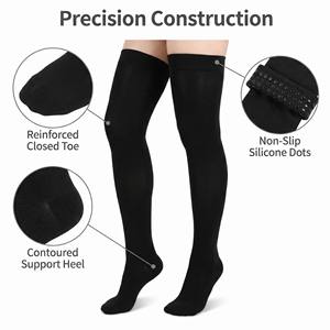 Prêt à expédier – <span class=keywords><strong>Bas</strong></span> <span class=keywords><strong>de</strong></span> <span class=keywords><strong>contention</strong></span> <span class=keywords><strong>cuisse</strong></span> haute à bout fermé, pression <span class=keywords><strong>forte</strong></span> Niveau 3 (30-40 mmHg), pour la prévention des DVT et la récupération post-CVI – Qualité supérieure, directement <span class=keywords><strong>de</strong></span> l'usine - Product Image 3