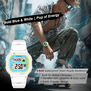 Montre de sport pour homme DF NORTH EDGE X1, tendance color block, montre électronique, étanche 50m - Product Image 1