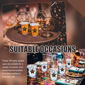 50 vasos desechables de plástico transparente de 12oz para películas de cócteles y temas nocturnos de 90mm de diámetro para actividades y fiestas VIP de Graduación - Product Image 5