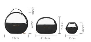 Bolsa para cosméticos redonda de pvc, novidade de 2022, portátil, grande capacidade de armazenamento, organizador para maquiagem, bolsa redonda rosa para viagem - Product Image 5
