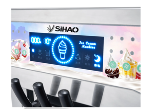 Machine à crème glacée électrique 20L en acier inoxydable, machine à <span class=keywords><strong>glace</strong></span> molle, sorbetière, nettoyage automatique, 3 saveurs, écran LCD, fonction enseignement - Product Image 4