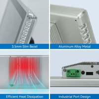 PC industriel tactile capacitif étanche IP65 de 15,6 à 24 pouces, écran TFT LED sans ventilateur, tablette tout-en-un, compatible avec les systèmes d'exploitation Win11/Linux
