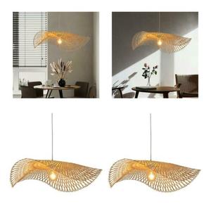 Charming Rustic Single <b>Bamboo</b> Woven Pendant <b>Light</b> Elegant Chandelier & Lighting Option - Product Image 2