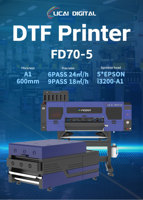 Imprimante DTF Fedar FD70-5 60cm avec 5 têtes d'impression Epson I3200-A1 pour t-shirts, vêtements et sweats à capuche