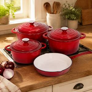 4pcs Cookware Set Enamel <b>Pot</b> <b>Pot</b> Home Kitchen Use Multiple Colors Home Stewed Frying <b>Pan</b> - Product Image 1