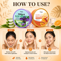 TWG OEM Perilla Aloe Vera Gel Perawatan Wajah Menenangkan Kulit, Esens Lidah Buaya 300g, Hidrasi Tahan Lama, Krim Wajah Menyegarkan